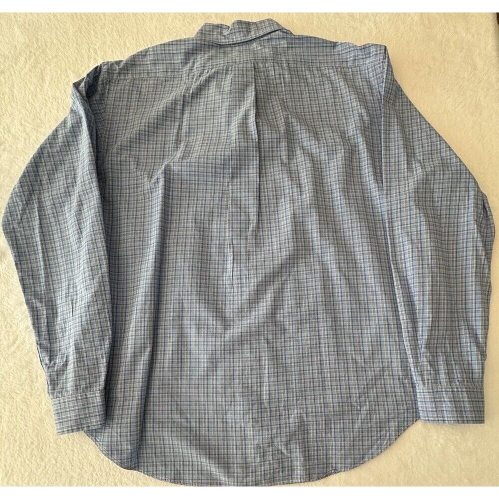 Ralph Lauren Shirt Men XXL BLUE Plaid Cotton Button Down EUC Classic ~ Fast Ship - Picture 8 of 8